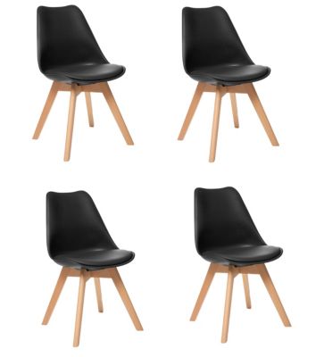 Lot de 4 chaises de table Baya Atmosphera noir