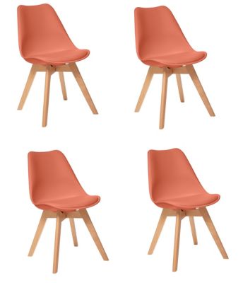 Lot de 4 chaises de table Baya Atmosphera orange