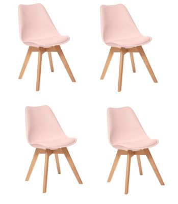 Lot de 4 chaises de table Baya Atmosphera rose clair