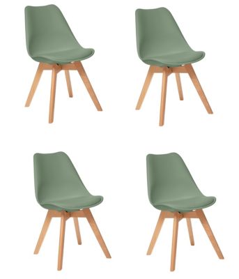 Lot de 4 chaises de table Baya Atmosphera vert kaki