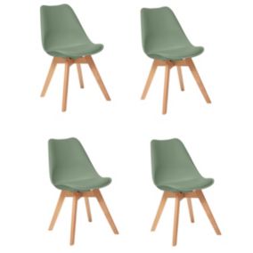 Lot de 4 chaises de table Baya Atmosphera vert kaki