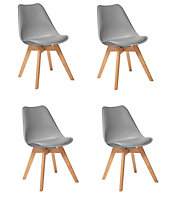 Lot de 4 chaises de table Baya gris clair