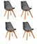 Lot de 4 chaises de table Baya gris