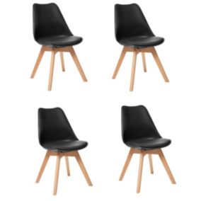 Lot de 4 chaises de table Baya noir