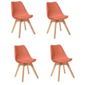 Lot de 4 chaises de table Baya orange