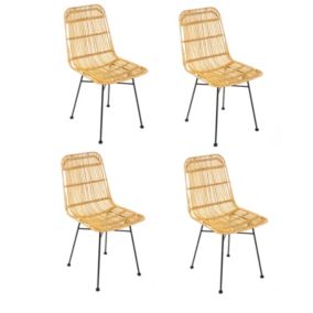 Lot de 4 chaises de table Kubu Atmosphera beige