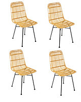 Lot de 4 chaises de table Kubu naturel
