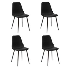 Lot de 4 chaises de table Tyka noir