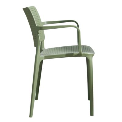 Lot de 4 chaises de terrasse en plastique vert cactus  Oviala