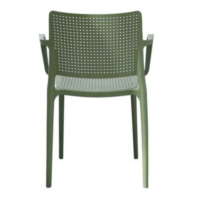 Lot de 4 chaises de terrasse en plastique vert cactus  Oviala
