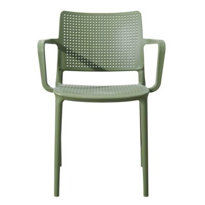 Lot de 4 chaises de terrasse en plastique vert cactus  Oviala