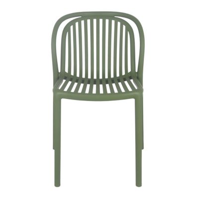 Lot de 4 chaises de terrasse en plastique vert olive  Oviala
