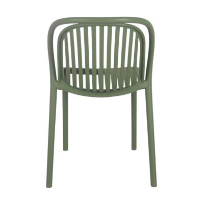 Lot de 4 chaises de terrasse en plastique vert olive  Oviala