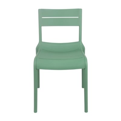 Lot de 4 chaises de terrasse en plastique vert sauge  Oviala