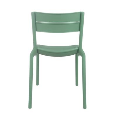 Lot de 4 chaises de terrasse en plastique vert sauge  Oviala
