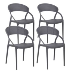 Lot de 4 chaises de terrasse grises  Oviala