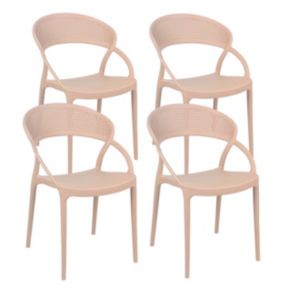 Lot de 4 chaises de terrasse roses  Oviala