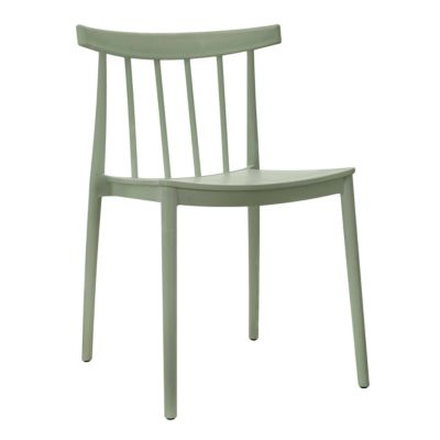 Lot de 4 chaises de terrasse vert sauge en plastique  Oviala