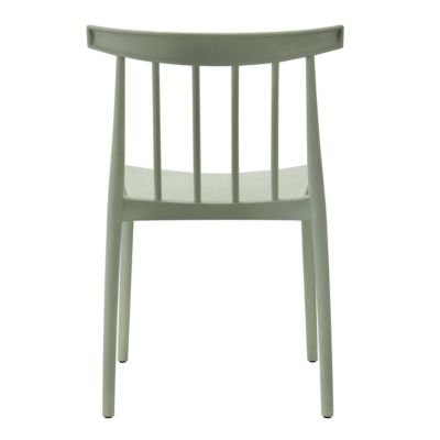 Lot de 4 chaises de terrasse vert sauge en plastique  Oviala