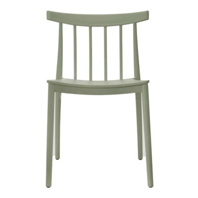 Lot de 4 chaises de terrasse vert sauge en plastique  Oviala
