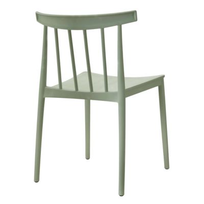 Lot de 4 chaises de terrasse vert sauge en plastique  Oviala