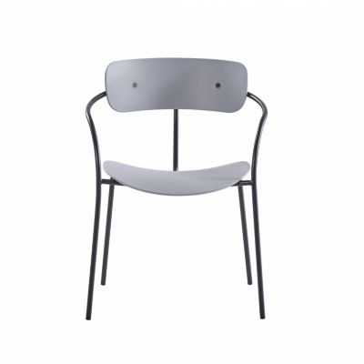 Lot de 4 chaises design gris clair design ALEXIA