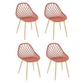 Lot de 4 Chaises Design "Malaga" 80cm Terracotta