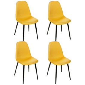 Lot de 4 Chaises Design "Nokas" 85cm Jaune