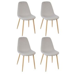 Lot de 4 Chaises Design "Roka" 85cm Gris Clair