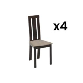 Lot de 4 chaises DOMINGO - Hêtre massif wengé