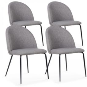 Lot de 4 chaises en tissu anthracite  Oviala