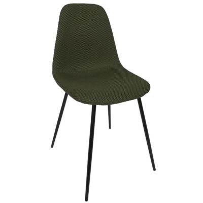 Lot de 4 chaises en tissu texturé maille 3D kaki - ELECTRON