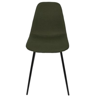 Lot de 4 chaises en tissu texturé maille 3D kaki - ELECTRON