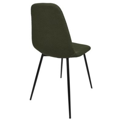 Lot de 4 chaises en tissu texturé maille 3D kaki - ELECTRON