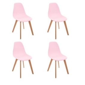 Lot de 4 Chaises Enfant "Scandinave" 58cm Rose