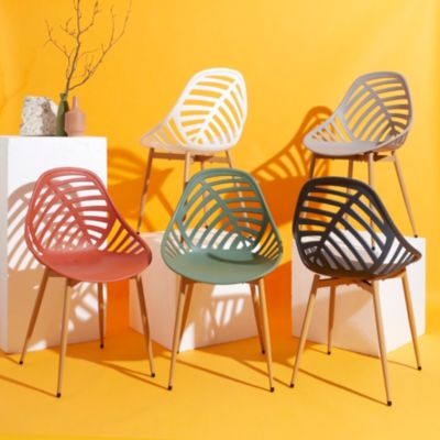 Lot de 4 Chaises - HOME DECO FACTORY - Alameda - Ajourées - Terracotta