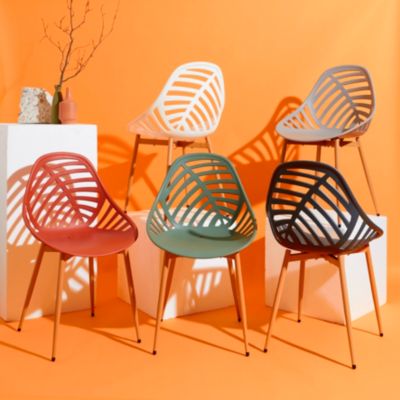 Lot de 4 Chaises - HOME DECO FACTORY - Alameda - Ajourées - Terracotta