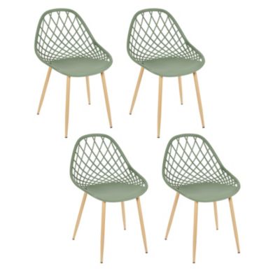 Lot de 4 Chaises - HOME DECO FACTORY - Malaga - Modernes - Légères - Vert