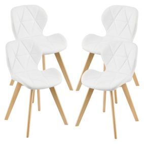 Lot de 4 Chaises Älmhult Similicuir 81 x 57 x 49 cm Blanc en.casa