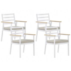 Lot de 4 chaises Métal Beige CAVOLI