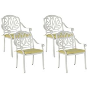 Lot de 4 chaises Métal Blanc ANCONA