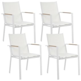 Lot de 4 chaises Métal Blanc BUSSETO