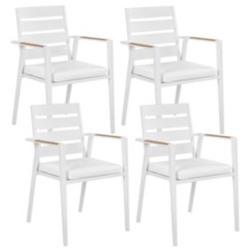 Lot de 4 chaises Métal Blanc TAVIANO