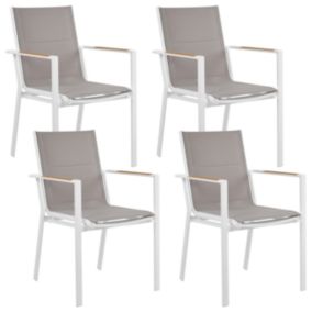 Lot de 4 chaises Métal Gris BUSSETO