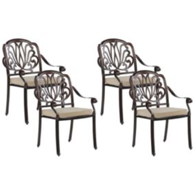 Lot de 4 chaises Métal Marron foncé ANCONA