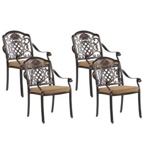 Lot de 4 chaises Métal Marron foncé SALENTO