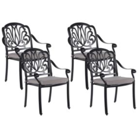 Lot de 4 chaises Métal Noir ANCONA