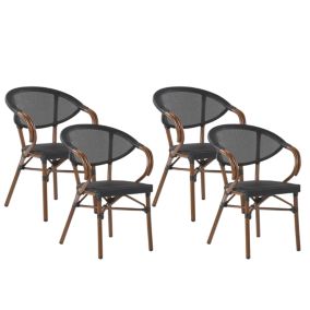 Lot de 4 chaises Métal Noir CASPRI