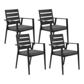 Lot de 4 chaises Métal Noir TAVIANO