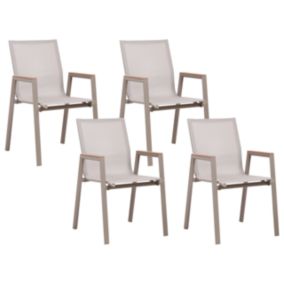 Lot de 4 chaises Métal Taupe TIANO